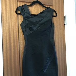 Karen Millen black satin cocktail dress